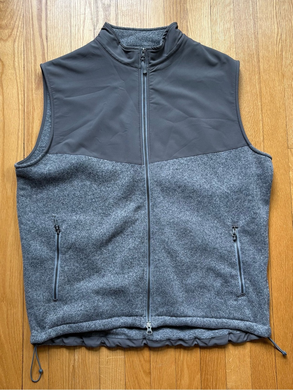 Peter Millar Crown Sport Men’s Full Zip Fleece Performance Vest XL Gray